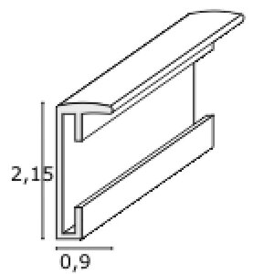 Aluminium lijst s024 Deknudt smal blokprofiel