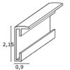Aluminium lijst s024 Deknudt smal blokprofiel