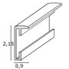 Aluminium lijst s024 Deknudt smal blokprofiel