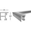 Aluminium lijst Spacy vierkant profiel