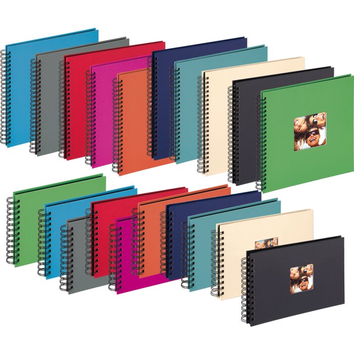 Spiraalalbum fun 10 kleuren 23x17 cm en 30x30 cm