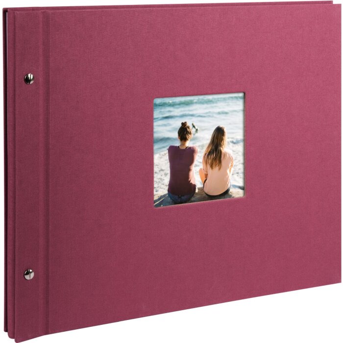 Schroefalbum Bella Vista Trend 39x31 cm blanco paginas fuchsia
