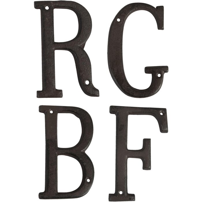 Gietijzeren letters 13 cm a-z en en