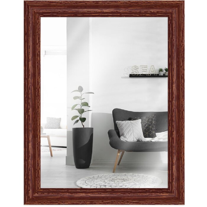 Spiegel glas houten lijst h740 bruin 42x60 cm