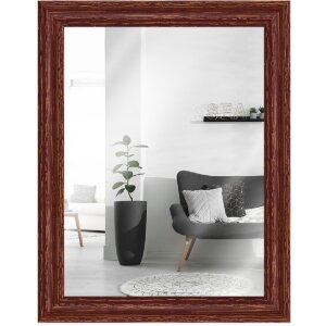 Spiegel glas houten lijst h740 bruin 50x60 cm