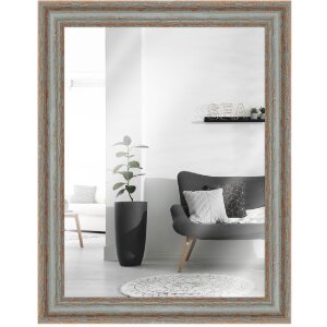 Spiegel glas houten lijst h740 grijs 20x20 cm