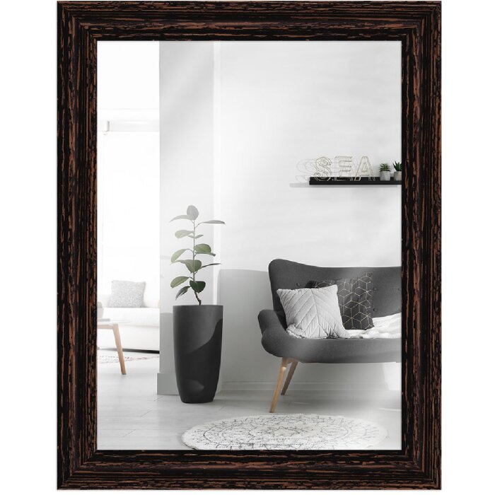Spiegel glas houten lijst h740 zwart 20x20 cm