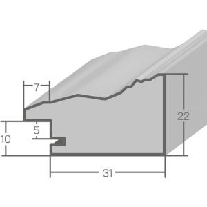 Houten lijst van acrylglas H740 wit 10x15 cm