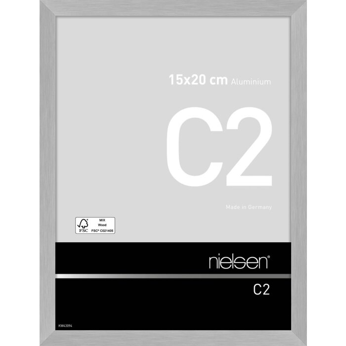 Nielsen Aluminium lijst c2 15x20 cm structuur zilver mat