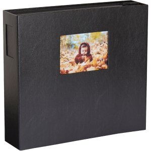 HNFD xl fotoalbum 1000 fotos Lona 34,5x33 cm 168 zwarte paginas
