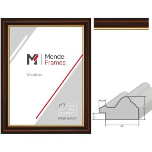 Houten lijst h015 Antiek diverse glazen en maten