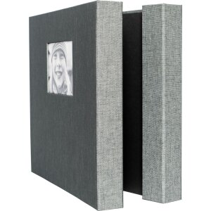 HNFD Fotoalbum lona linnen 1000 fotos 34,5x33 cm 168 zwarte paginas