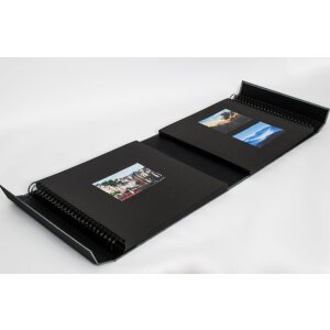 HNFD Fotoalbum lona linnen 1000 fotos 34,5x33 cm 168 zwarte paginas