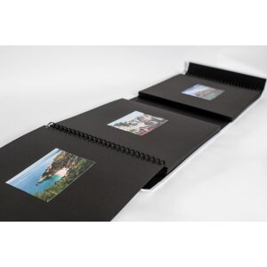 HNFD Fotoalbum lona linnen 1000 fotos 34,5x33 cm 168 zwarte paginas