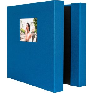 HNFD Fotoalbum lona linnen 1000 fotos 34,5x33 cm 168 zwarte paginas