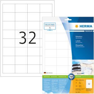 Etiketten Premium a4, wit 48,3x33,8 mm papier mat 320 st.