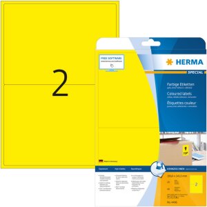 Etiketten a4 geel 199,6x143,5 mm papier mat 40 st.
