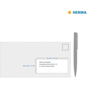 Etiketten Premium a4, wit 96,5x42,3 mm papier mat 300 st.