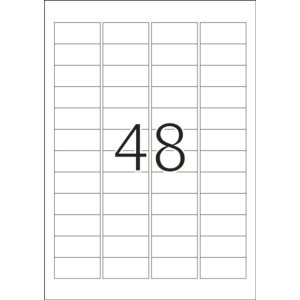 Etiketten a4 zilver 45,7x21,2 mm folie glanzend 1200 st.