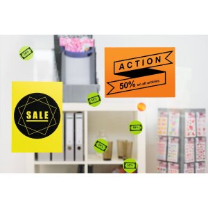 Etiketten a4 neongeel 210x297 mm papier mat 20 st.