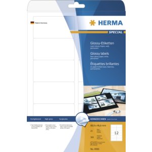 Etiketten a4 wit 88,9x46,6 mm papier glanzend 300 st.