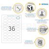 herma etiketten a4 wit 40,6x25,4 mm ovaal Movables-verwijderbaar papier mat 900 st.