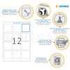 Etiketten a4 wit 60x60 mm vierkant Movables-verwijderbaar papier mat 300 st.