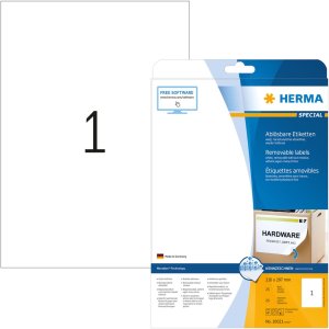 Etiketten a4 wit 210x297 mm Movables-verwijderbaar papier...