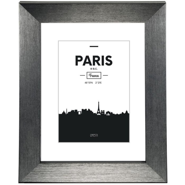 Kunststof lijst Parijs, contrast grijs, 10 x 15 cm