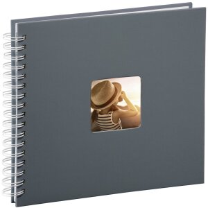 Spiraal Album Fine Art grijs 28x24 cm witte paginas