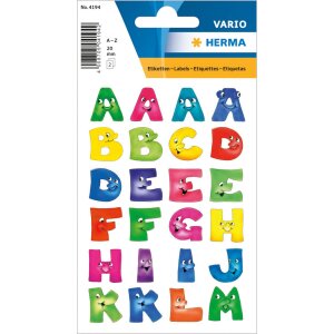 Grappige Papieren Gezichten Letters, 2 vellen.