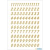 herma nummers stickers 0-9 gouden folie, 2 vellen.