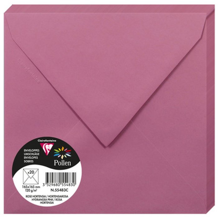Enveloppen hortensia roze 165x165 mm - 55483c