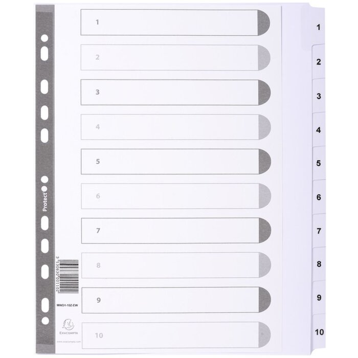 Register din a4 met 10 tabbladen
