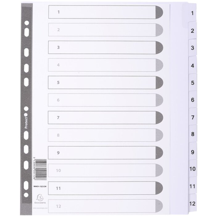 Register din a4 met 12 tabbladen
