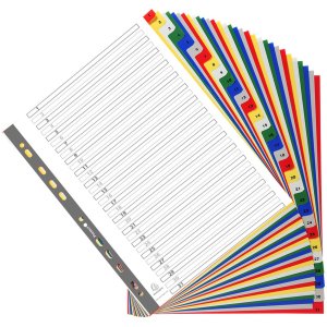 Registers van pp gekleurd met gedrukte nummers 31-delig