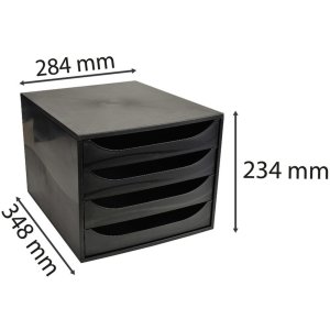 ecobox ladebox met 4 laden - zwart