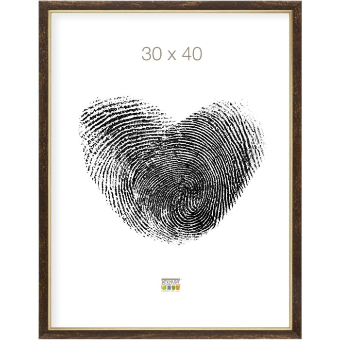 Kunststof lijst s46a zwart met goud 18x24 cm