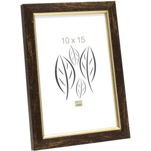 Kunststof lijst s46a zwart met goud 18x24 cm