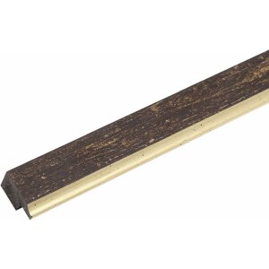 Kunststof lijst s46a zwart met goud 18x24 cm