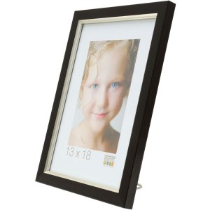 Kunststof lijst s46a zwart met zilver 30x40 cm