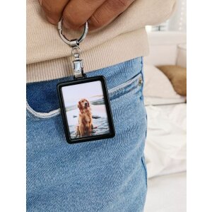 Sleutelhanger zwart 3,5x4,5 cm