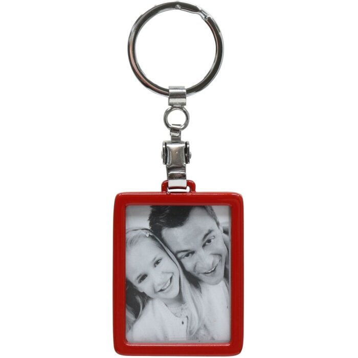 Sleutelhanger rood 3,5x4,5 cm