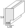 Houten lijst s40bh 10x15 cm tot 30x40 cm