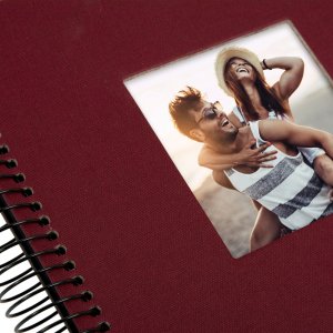 Spiraal Album Bella Vista bordeaux/zwart 20x20 cm
