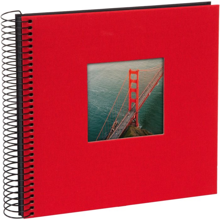 Spiraal Album Bella Vista rood/zwart 20x20 cm