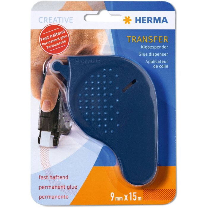 HERMA lijmdispenser transfer, stevig klevend blauw, 15m