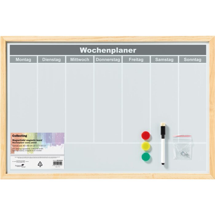 Magnetisch bord Weekplanner 40x60 cm