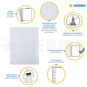 herma fotokarton a4 wit 230x297 met beschermfolie 25 vellen