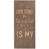 Lovestory tekst bord - 5h0289 Clayre Eef grijs
